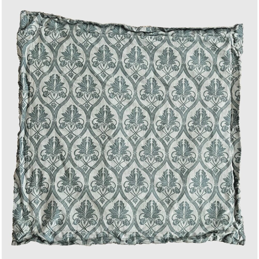 Restoration Hardware Silver Sage Leaf Medallion EURO Sham 100% Cotton Green